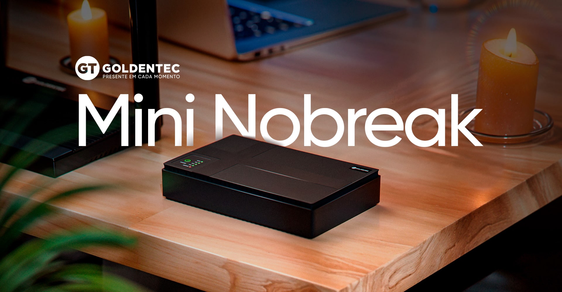 Mini Nobreak UPS Goldentec 18W Bivolt 9/12/15/24V Bateria 10.400mAH para Roteadores, Modems, Câmera de segurança